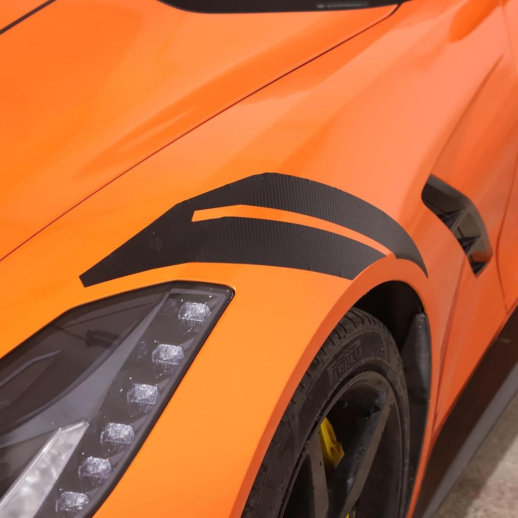 Виниловая графическая наклейка с двойной полосой в виде хэш-метки на крылья для Chevrolet Corvette C7 2014 2015 2016 2017 2018 2019 Аксессуары, Гоночные полосы на передние крылья