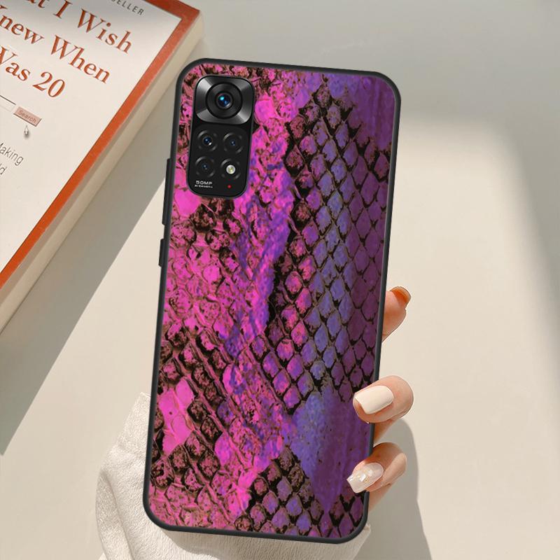 Чехол из змеиной кожи Python для Xiaomi Redmi Note 10 8 9 11 Pro 8T 9S 10S 11S Redmi 10C 9C 9A 9T K50 K40 Gaming