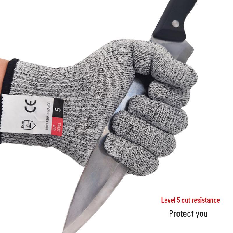 Level 5 Cut-Resistant HPPE Work Gloves - Wear-Resistant, Tear-Proof Safety Protection for Gardening and More