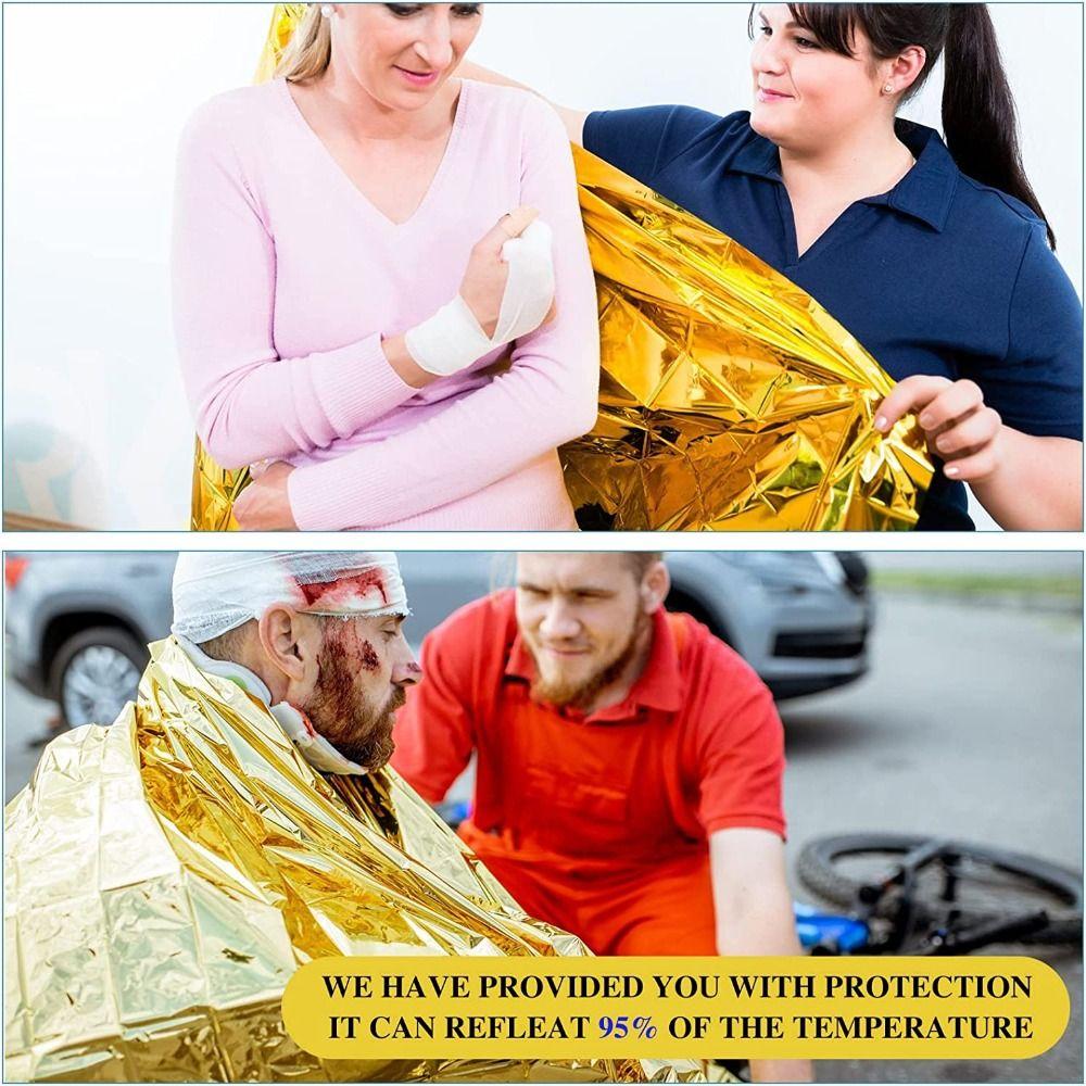 5PCS Windproof Foil Thermal Blanket Multi-use Foil Hypothermia Blanket Emergency Blanket Camping