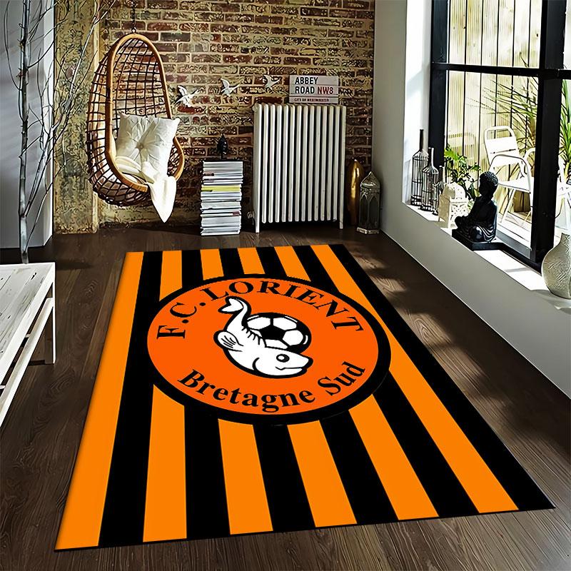 F.C. Lorient Logo Carpet suitable as a non-slip mat for the living room or bedroom sofa