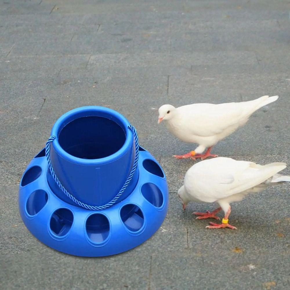 Trough Shape Pigeon Feeder 11 Holes Bird Feeding Bucket Feed Barrel Chicken Feeder Duck