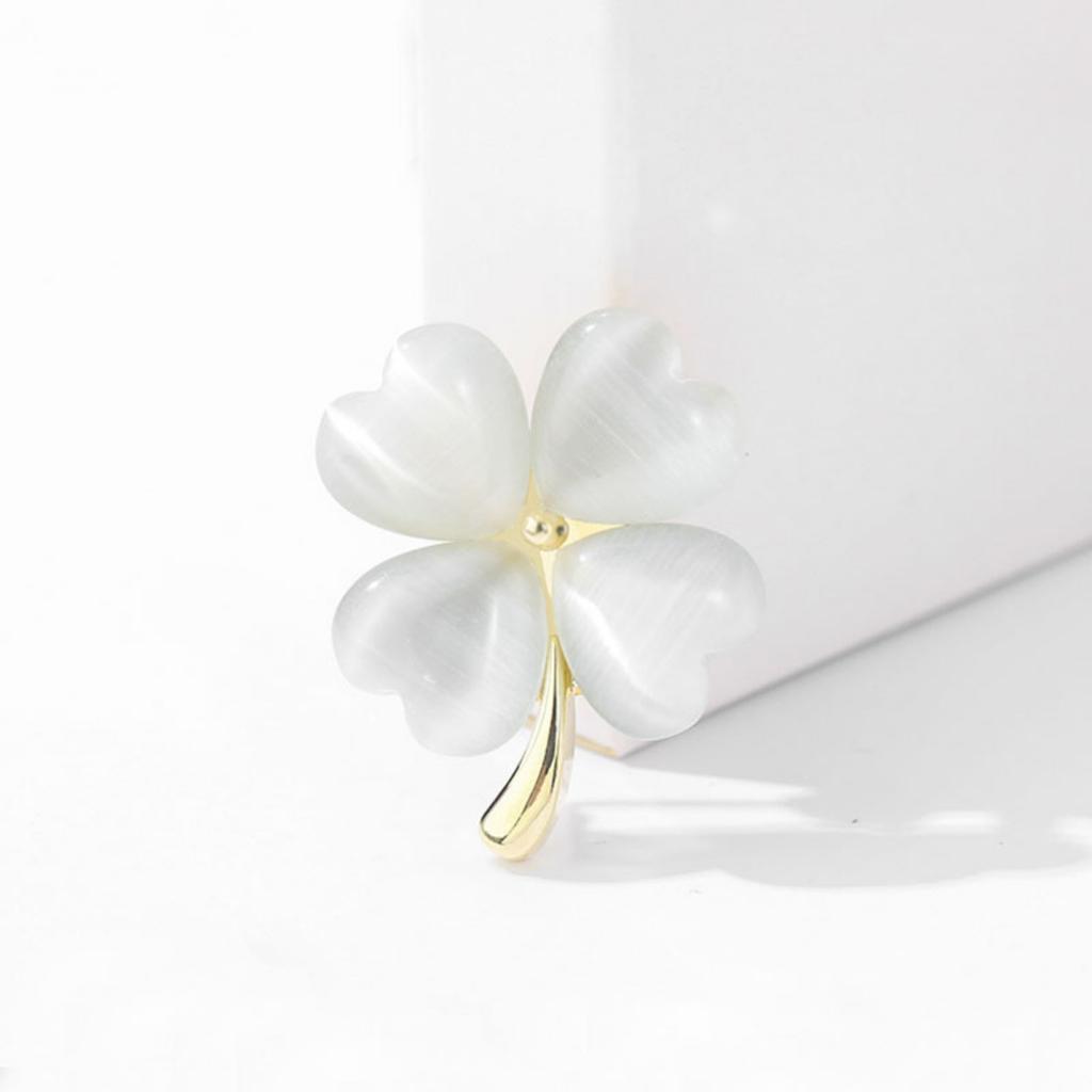 Опаловый четырехлистный клевер, брошь для женщин, булавка для костюма, фиксированные аксессуары для одежды