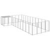 VidaXL Silver Kennel 13.31 M² Steel Enclosure for Puppies Outdoor Dog Cage 3082244