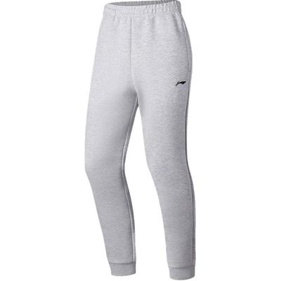 Li Ning Серия Фитнес Однотонные С средней посадкой Удобные Дышащие Универсальные Зауженные Трикотажные Спортивные Брюки Мужские Брюки Серые AKLT005-3