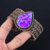 Фиолетовый драгоценный камень из морских отложений, чистая медная проволока, манжеты ручной работы/браслет, регулируемые ювелирные изделия