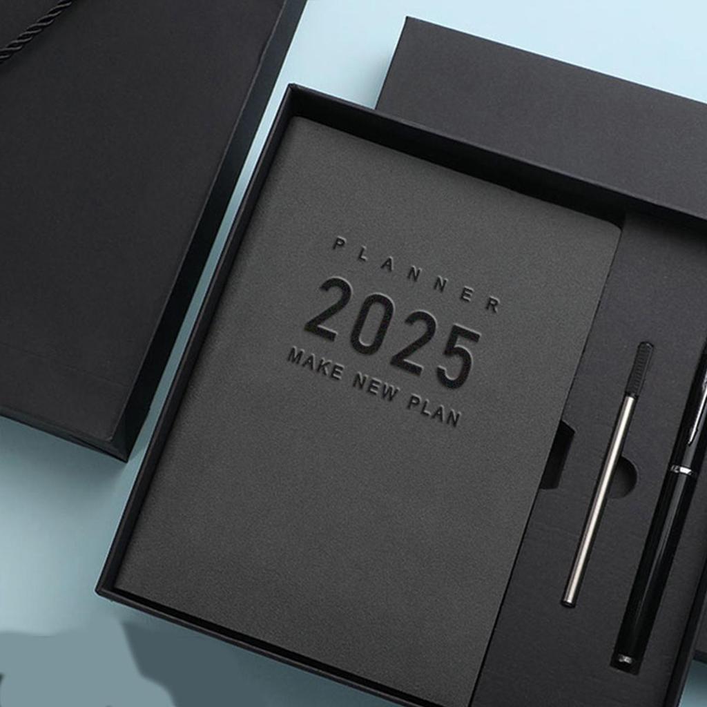 Ежедневник для школьников из толстой кожи формата А5, годовой график на 2025 год, деловой блокнот, ежедневник на 365 дней, заметки, блокнот, 200 листов