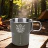 300ml Outdoor Camping Mug Stainless Steel Camping Water Cup with Foldable Handle Stackable Travel Cutlery Picnic Utensils