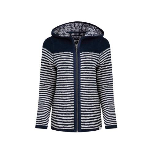 Weird Fish Женская/дамская Bianca Полосатая макаронная Экологичная Толстовка с капюшоном на молнии