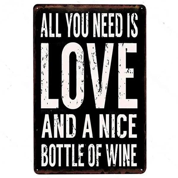 Retro Wine Metal Sign Plaque Vintage Whiskey Painting Perfect for Bar Restaurant Club Man Cave Wall Decor