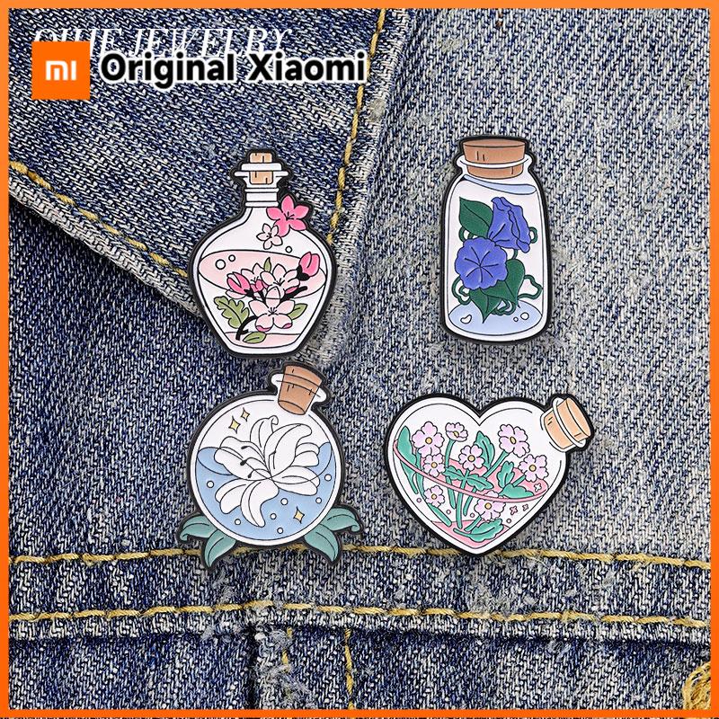 Xiaomi Beautiful Lily Morning Flower In Bottle Cartoon Badge Glory Cherry Blossom Magic Flower Bottle Enamel Pin Jewelry Gift Bag Badg