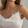 SHIXIN 6 Colors Vintage Colorful Large Feather DIY Brooch Accessory Handmade Corsage Brooches Suit Pants Pins Clip Women Jewelry