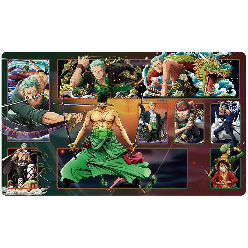 Игровой коврик One Piece OPCG  Дизайн с Луффи, Зоро, Нико Робин  Аниме TCG Настольный коврик для карточных игр Защита стола Праздничный подарок