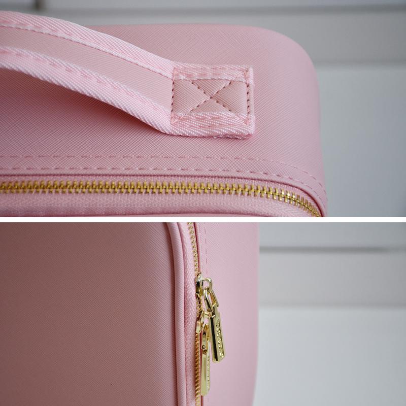 Умная светодиодная косметичка с зеркалом большой емкости, водонепроницаемая искусственная кожа, дорожная косметичка для татуажа бровей для женщин