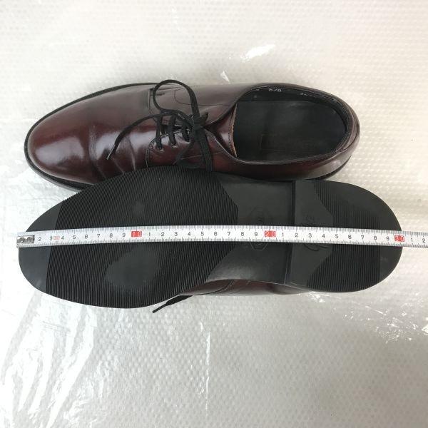 E.T.Wright 80-е Винтаж Кожа Подкладка из Фетра Однотонный Носок 8D/B 25.5-26.0 Бордовый(ИСПОЛЬЗОВАЛ)