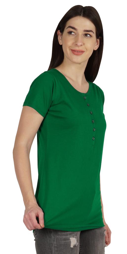 Inkmeso Женская туника с коротким рукавом и пуговицами, хлопковая футболка, длинная футболка для