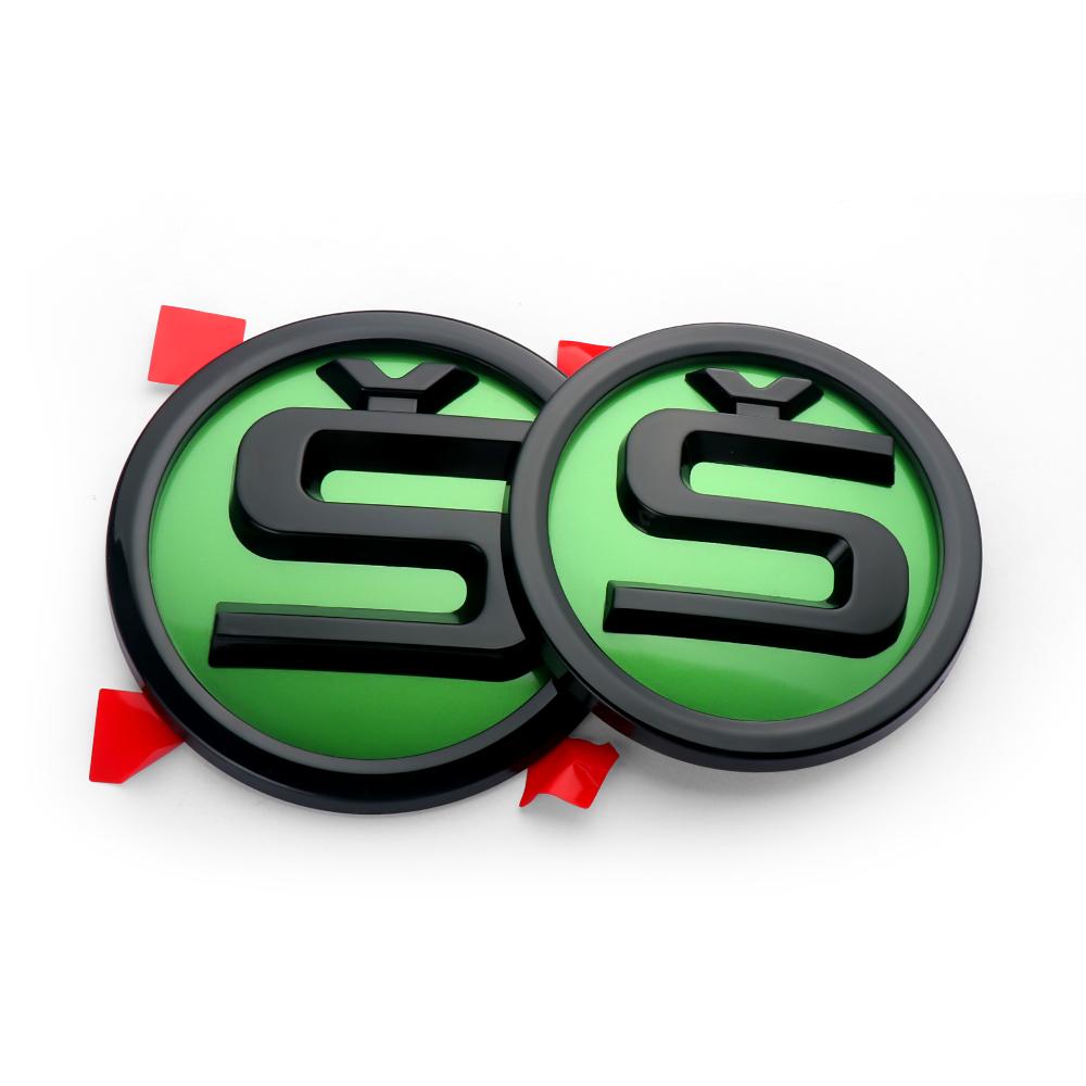AEQ1 2pcs Car Front Hood Badge Rear Trunk Emblem Replacement Sticker For Skoda S Octavia 2 3 Kodiaq Fabia Karoq Superb 3 Scala VRS A5