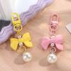Pendant Candy Color Bow Knot Pendant Key Chain Imitation Bow Keychain Bow Knot Keyring  Bag Decor