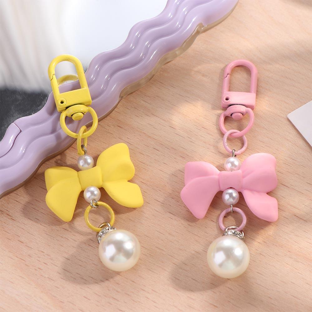 Pendant Candy Color Bow Knot Pendant Key Chain Imitation Bow Keychain Bow Knot Keyring Bag Decor