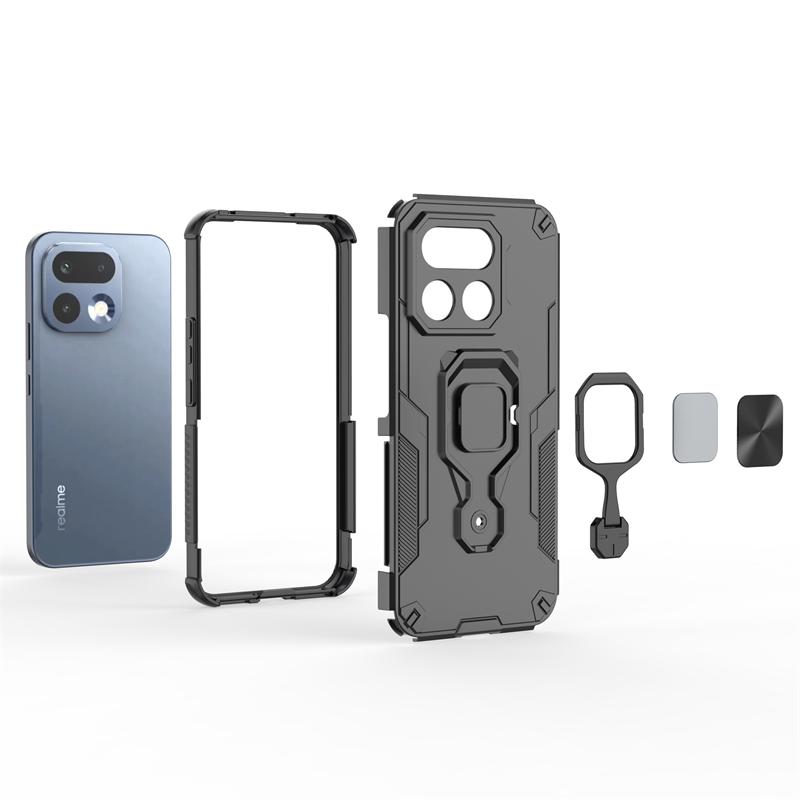 Усиленный противоударный чехол Heavy Armor для Realme 16 Pro Plus 16 Pro с кольцом-подставкой Усиленная противоударная Защитная прочная крышка
