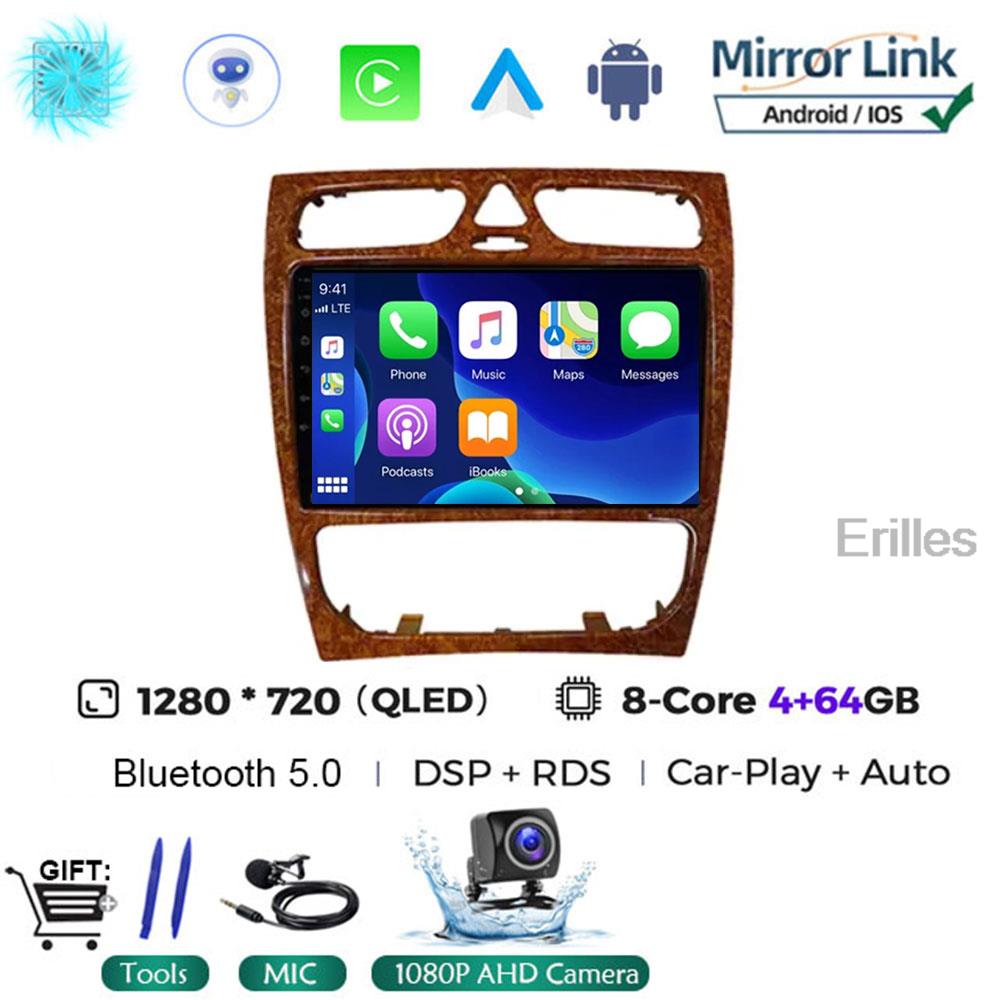 Автомобильное радио Android 14 для Mercedes Benz C Class W203 C200 C320 C350 CLK W209 2002 - 2005 Автомобильный стерео мультимедийный проигрыватель без DVD