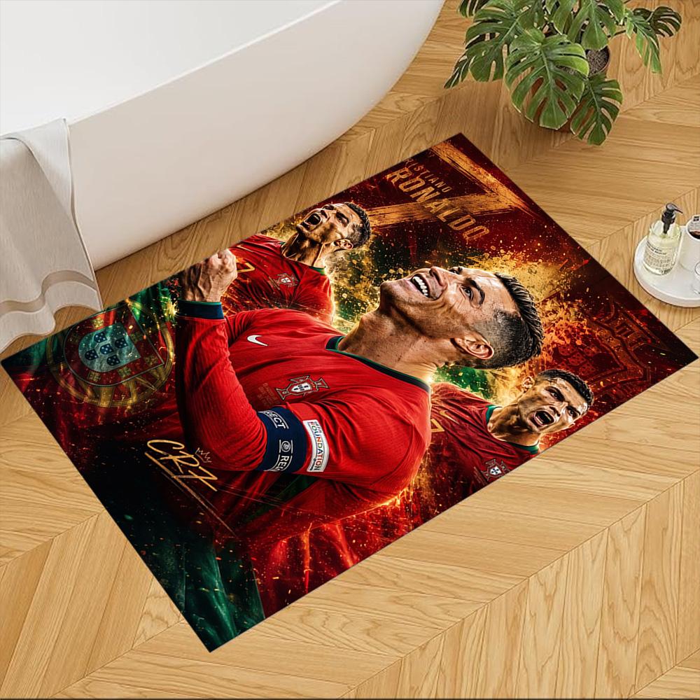 Cristiano Ronaldo Floor Rug Office Rug Perfect for Playrooms Balcony Kitchen Foyer Anti-slip Rug Anime Office Decor Best for Christmas
