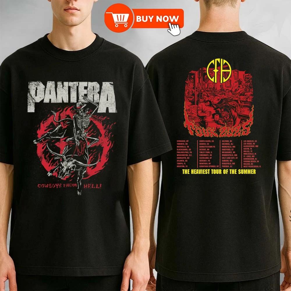 Pantera Cowboys From Hell Тур 2025 Футболка Подарок для члена семьи Метал-фаната БЕСПЛАТНАЯ ДОСТАВКА Унисекс Футболка