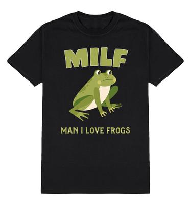 Футболка MILF Man I Love Frogs Смешной юмор Мужская Женская Хлопок Жаба Мем