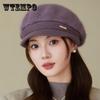 Hat Female Autumn and Winter Cap Knitted Wool Hat Winter Warm Fashion Beret Faux Rabbit Fur Hat