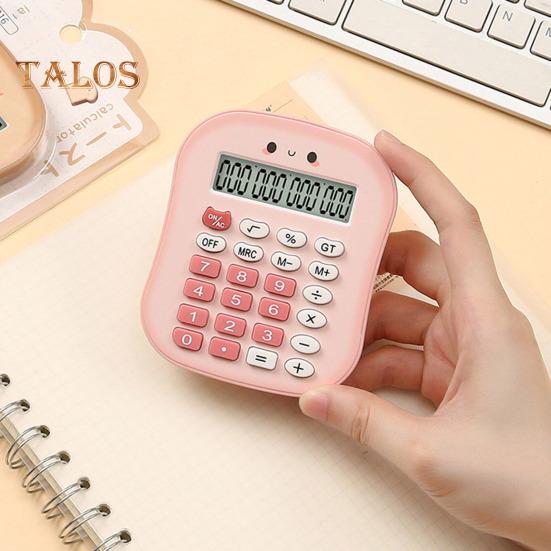 Портативный калькулятор 12-значный большой ЖК-дисплей Большие кнопки, легко нажимаемые, питание от батареи, цветной