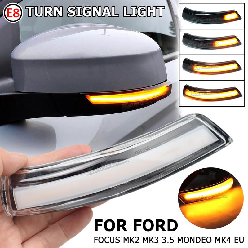 Pair Dynamic Blinker LED Turn Signal For Ford Mondeo MK4 Focus MK3 MK2 Mirror light 2008 2009 2010 2011 2012 2013 2014 2015 2016