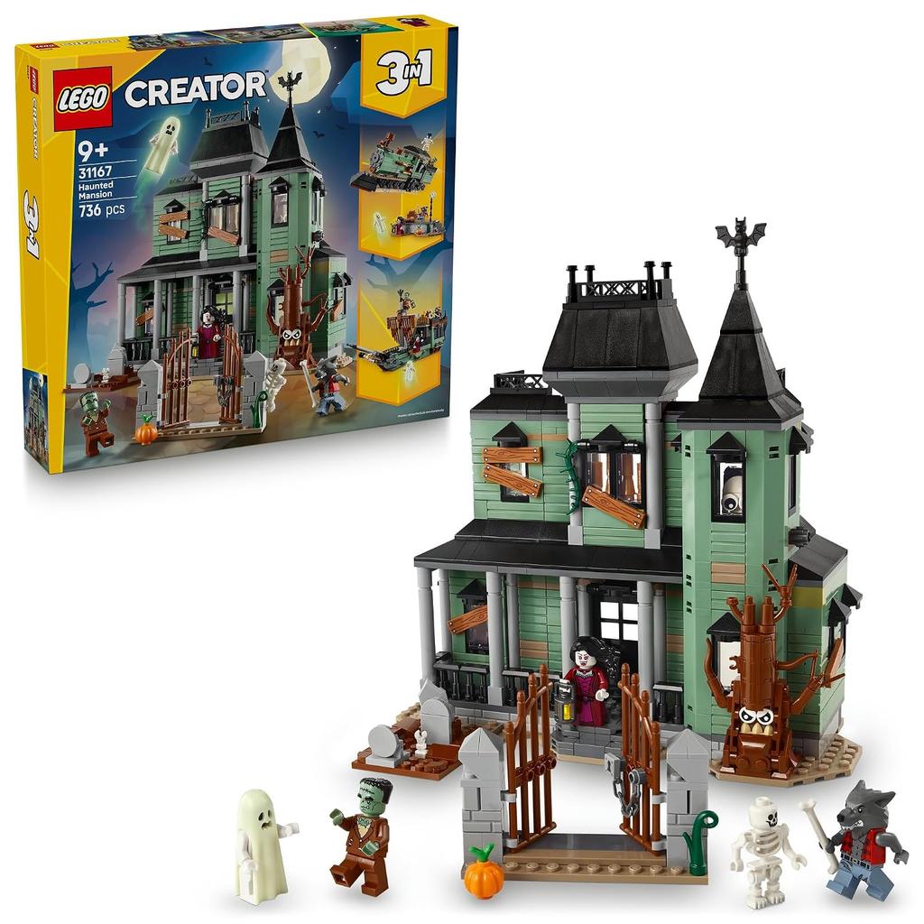 LEGO Creator Haunted Mansion 31167 Toy Boys Girls Toys Birthday Present Blocks 9 Years Old 10 11 Elementary School Halloween Streets Diorama Gift 736