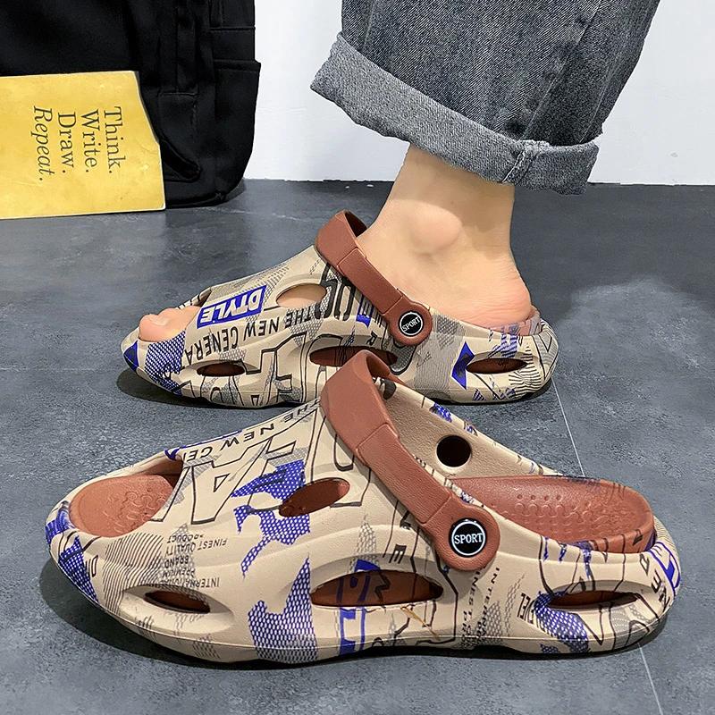Тапочки для мужчин, повседневные сандалии из ПВХ для отдыха на открытом воздухе, мужские дизайнерские роскошные удобные туфли из ЭВА, высокое качество, мода 2024 года, тренд, веселье для взрослых