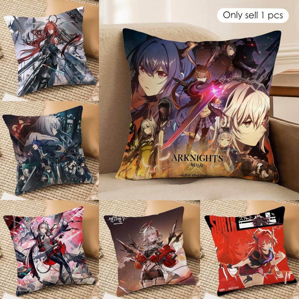 game AArknights Cushion Cover Soft Plush Fabric DoubleSided Printed Cushion Covers for All Seasons Home Decor