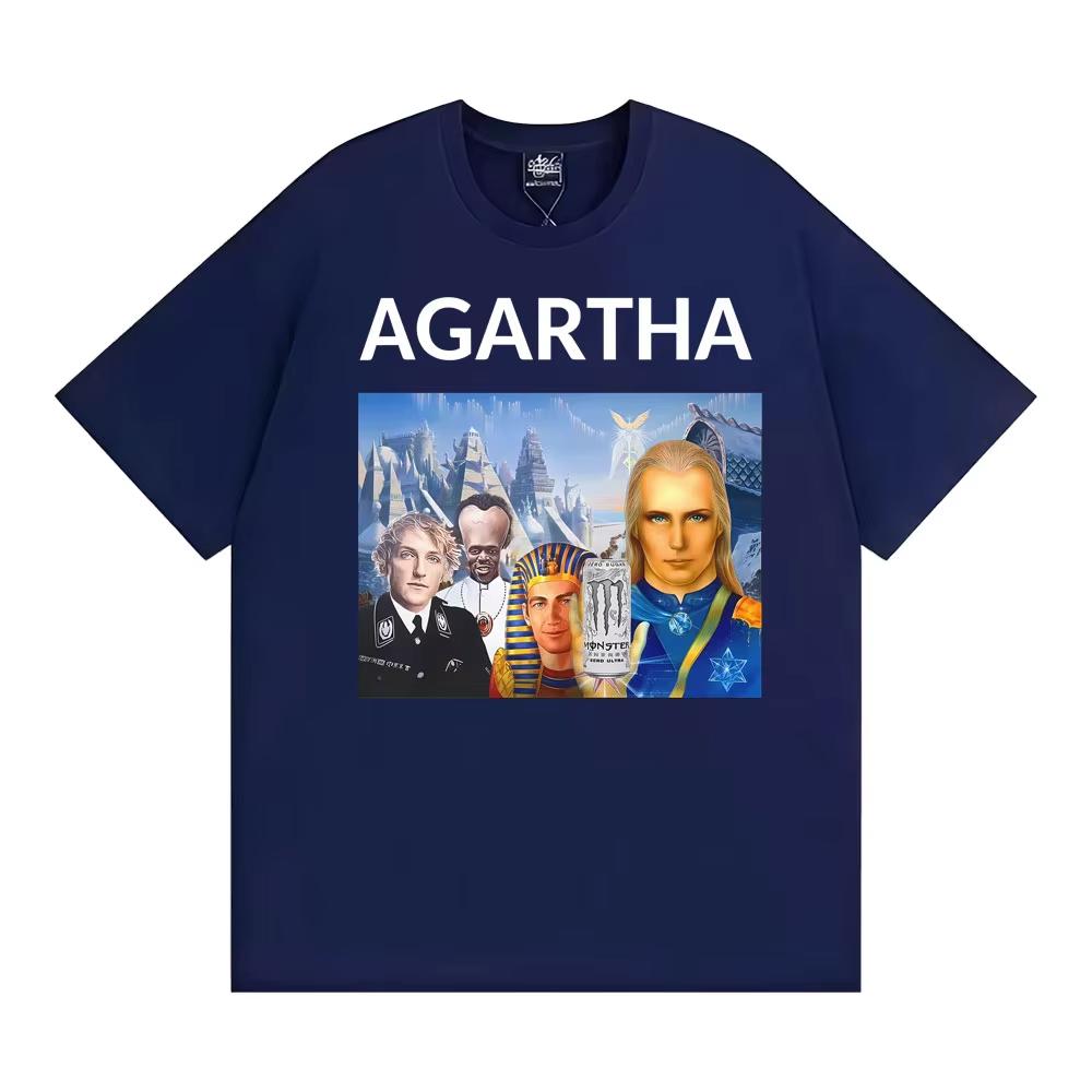 HollowEarth Agartha Meme Graphic T Shirts Unisex Women Hip Hop Vintage Style T Shirt Summer new Short Sleeve Comfort Tshirts