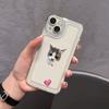 Милый чехол для телефона в форме сердца и кошки, подходит для iPhone 17 16 15 14 13 12 11 Pro/Max/Plus, противоударная задняя крышка