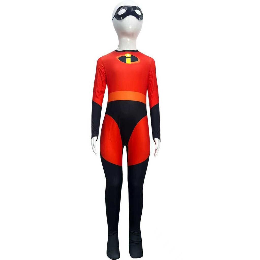 Incredibles Cartoon Jumpsuit Costume Agent Team Cosplay Outfit for Halloween Performance