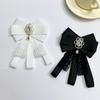 Sweet Elegant Lace Bow Ribbon Brooch Vintage Tie Corsage Mourning Brooch Women Suit Shirt Collar Pins Clothes Accessories