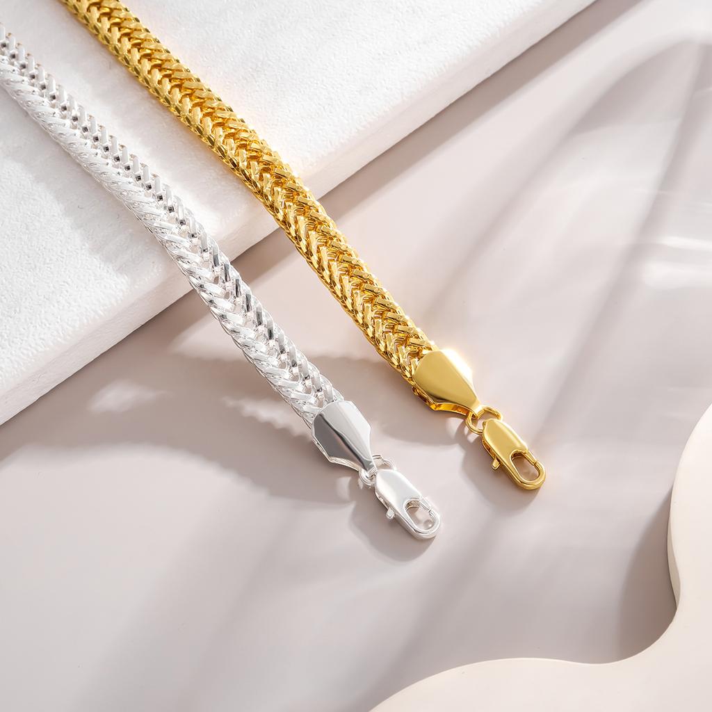 Exquisite Gold Bracelet 6MM Men's Side Bracelet Exquisite Jewelry Plated 18K Gold Bracelet Men's Side Bracelet