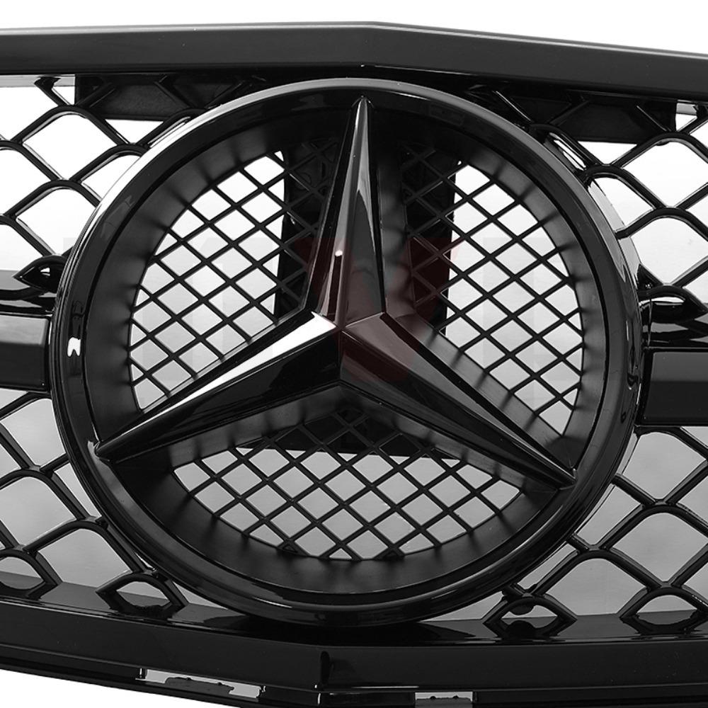 CRI1Glossy Black AMG Style Bumper Grille Grill With OE Style Emblem Logo For Mercedes Benz C-Class W204 2008-14 C180 C200 C250 C350