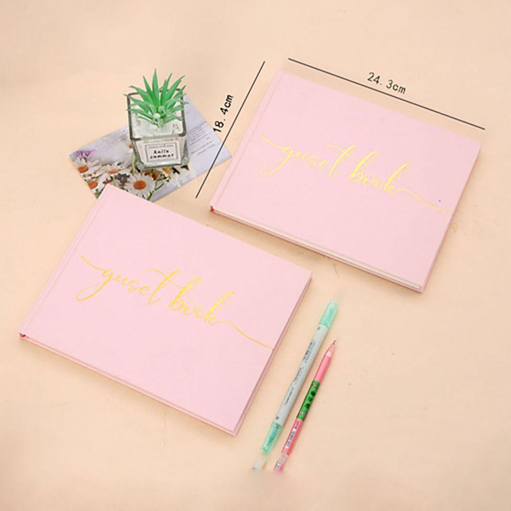 Pink/Black/White Wedding Guest Book Paper Guest Registration Book  Bridal Shower