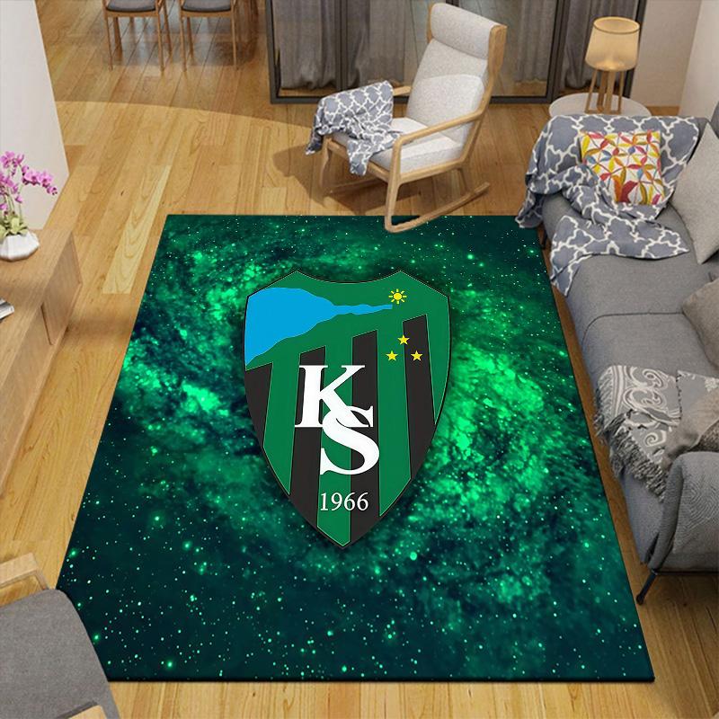 Квадратный ковер с фланелевым узором Kocaelispor, Ковер для гостиной, спальни, дивана, игровой комнаты, Нескользящий коврик для пола