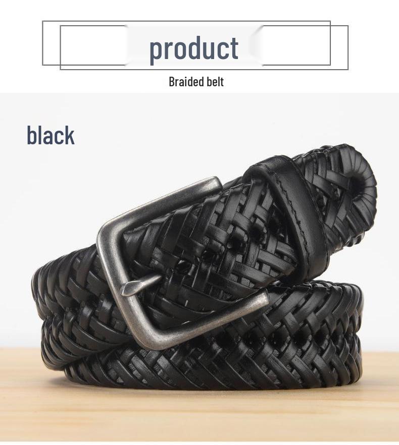 Мужской ретро полый ремень из натуральной кожи с пряжкой-штифтом