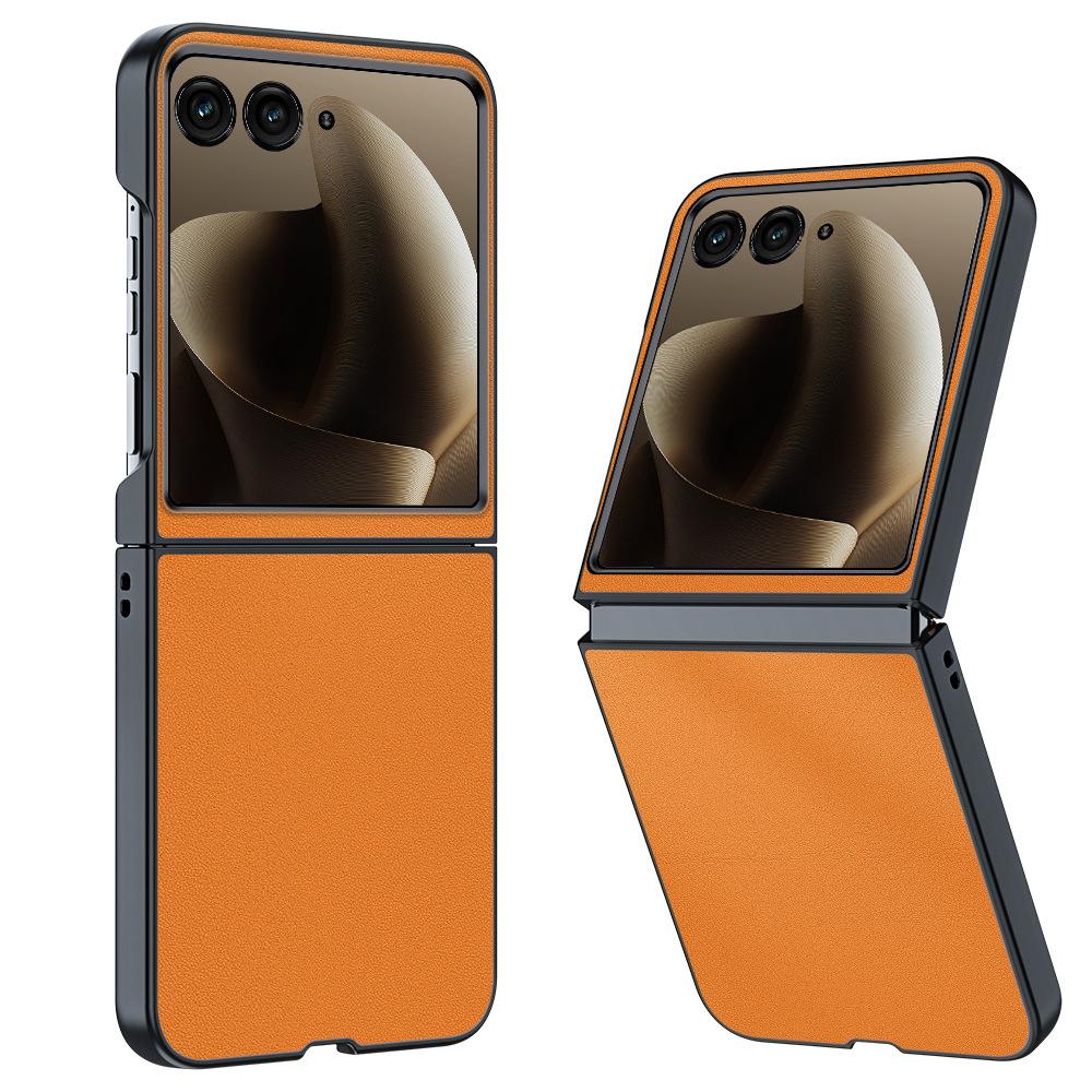 For Motorola Razr 70 / Razr 70 Ultra Case Luxury Fiber Texture PU Leather + Plastic Hard Protection Phone Cover Capa
