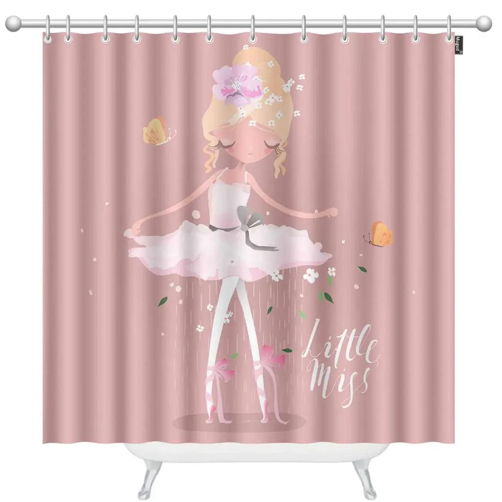 Балерина силуэт занавеска для душа абстрактный магический танец изобразительное искусство занавеска для душа водонепроницаемая ткань декор для ванной экран для ванны