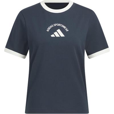 adidas Модная футболка с круглым вырезом, простая повседневная, с коротким рукавом, женский топ KC0059