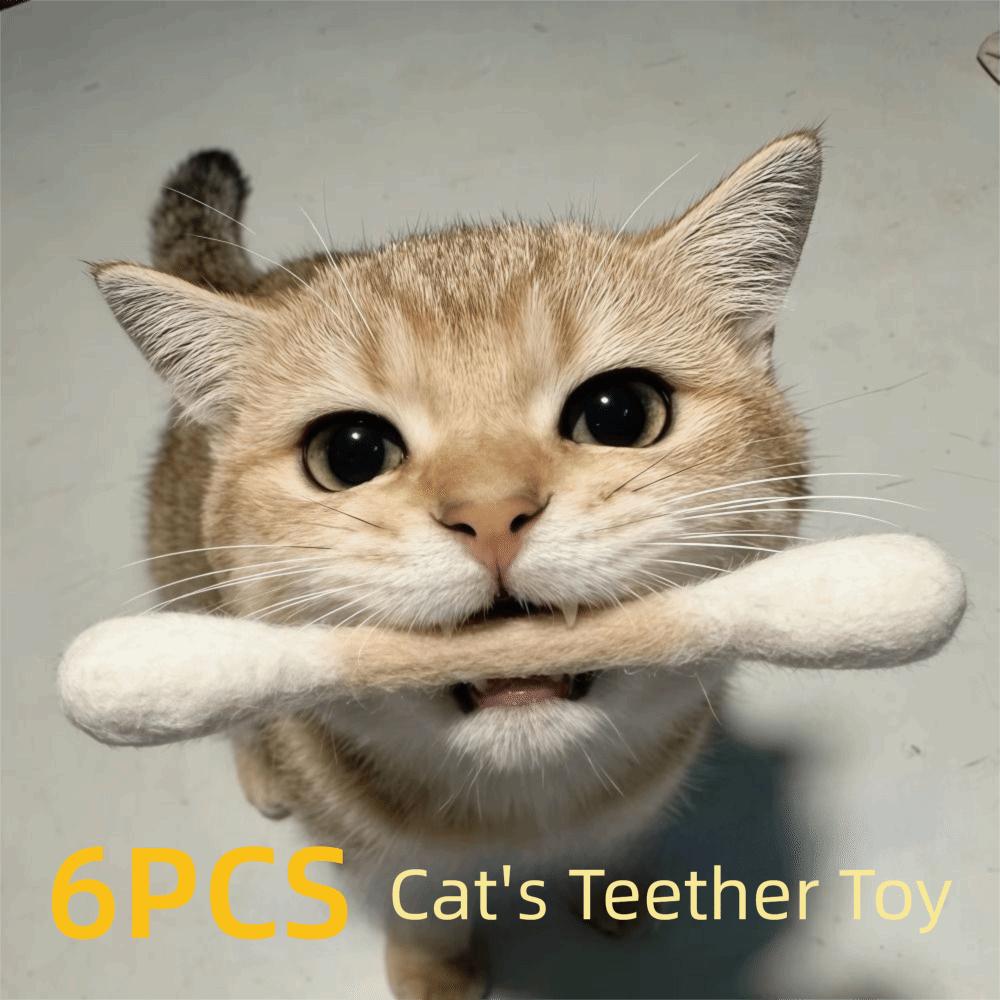 6Pcs Durable Cotton Swab Cat Toy Oversized Cat Accessories Kitten Chew Toy  Dental Cleaning