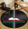 South Sydney Rabbitohs Pattern Round Rug, Indoor/Outdoor Mat, for Picnic, Gameroom, Bedroom, Office, Living Room, Home Decor Carpet, Birthday Gift