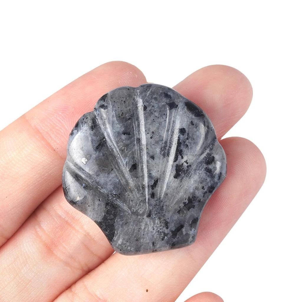 1Pcs Small Ornament Natural Stone Shell Without Hole Carved Decoration For Bedroom Desk Decoration Size 30 Mm