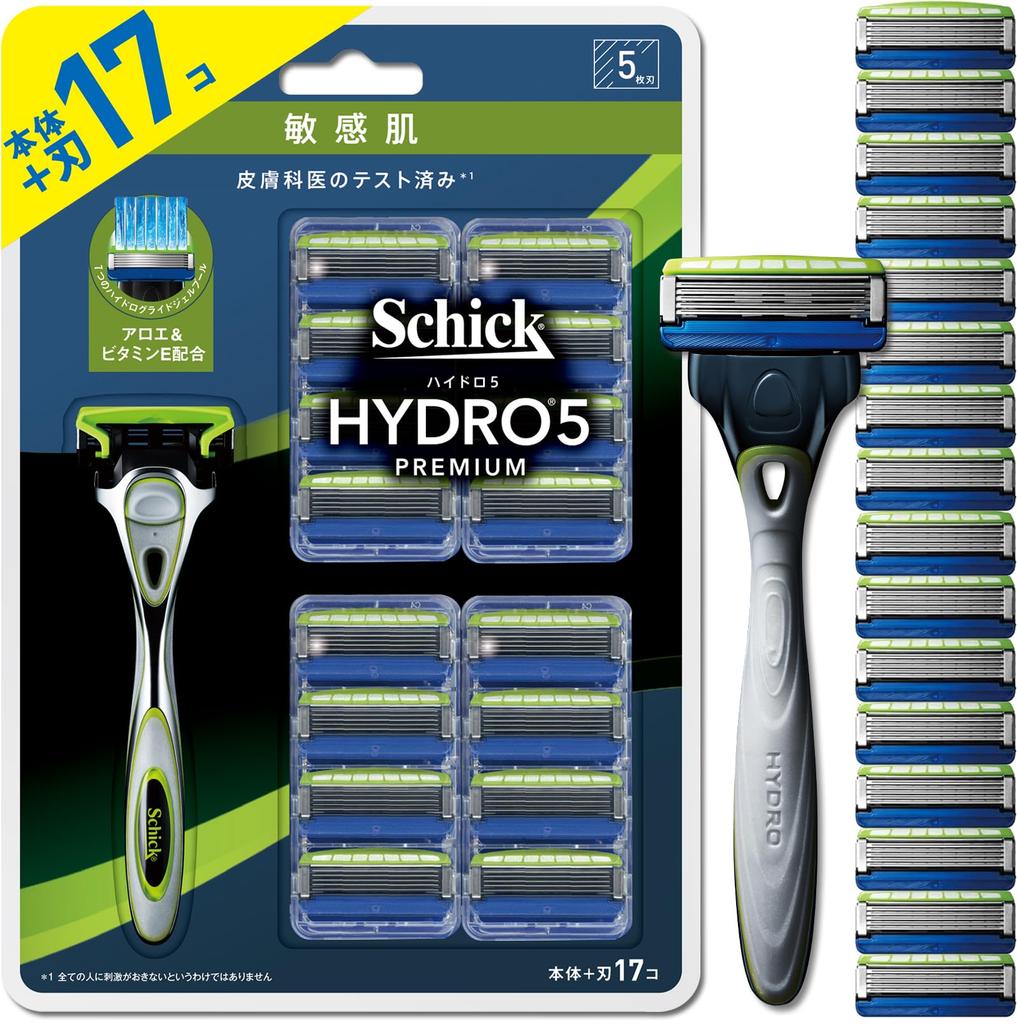 Schick Hydro 5 Premium Sensitive Skin Клубная упаковка с держателем 16 сменных серебряных лезвий для бритья (Лезвие + Лезвия) - Мужской